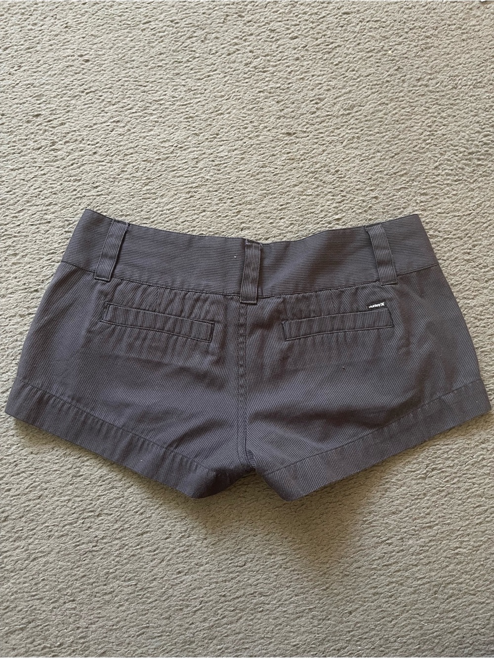 Hurley Gray Low-Rise Cotton Blend Shorts - Picture 2 of 7
